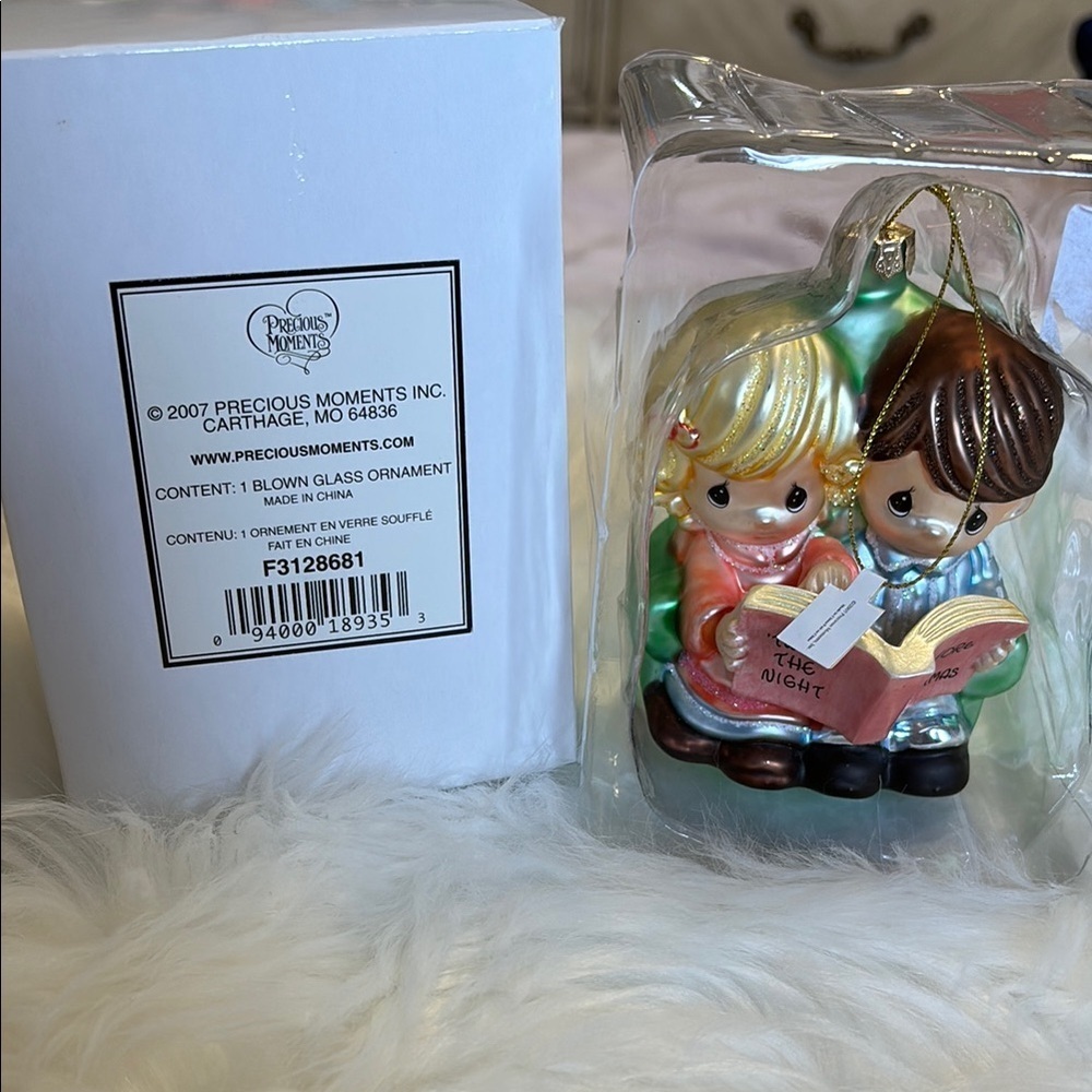 Vintage Precious Moments Ornament - Blonde and Brunette Reading